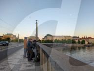 Hobby Photographers Waiting For Sunset To Capture Charles Bridge In Prague