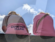 Champagne Message On Clothing Seen From Below