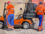 Municipal Workers In Pragues Castle District