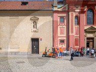 Municipal Workers In Pragues Castle District