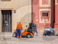 Municipal Workers In Pragues Castle District