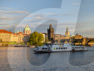 Boats On Vltava River In Prague