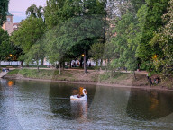 Boats On Vltava River In Prague