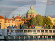 Boats On Vltava River In Prague