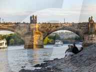 Boats On Vltava River In Prague