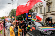 Participants Walk In Pride Parade Krakow