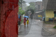 Heavy Rain On The Outskirts Of Kolkata, India