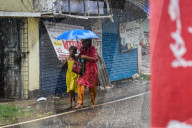Heavy Rain On The Outskirts Of Kolkata, India