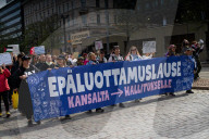 Protest Against The Government In Helsinki, Finland
