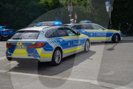 Police Block Street In Munich