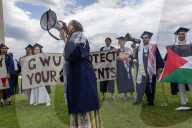 George Washington University Students Walk Out Of Commencement 