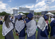 George Washington University Students Walk Out Of Commencement 