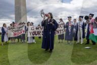 George Washington University Students Walk Out Of Commencement 