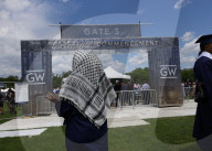 George Washington University Students Walk Out Of Commencement 