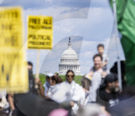 Gathered At The Washington Monument To Show They Want George Washington University To Divest