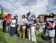 Gathered At The Washington Monument To Show They Want George Washington University To Divest