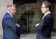 Guests depart Sunday with Laura Kuenssberg at the BBC, Broadcasting House, London, UK.