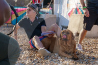 Peter Doherty and Gladys his pet dog in Brighton