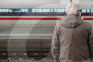 Senior Citizen On The Platform Of A Railway Station