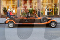 Classic Sightseeing Car For Tourists In Prague