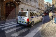 Prague Police Car On Patrol