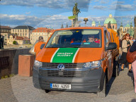 Municipal Cleaning Service On Charles Bridge In Prague