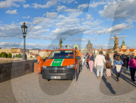 Municipal Cleaning Service On Charles Bridge In Prague