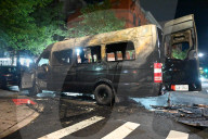 Van Engulfs In Flames On Manhattan Avenue And West 115 Street