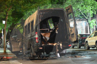 Van Engulfs In Flames On Manhattan Avenue And West 115 Street