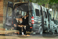 Van Engulfs In Flames On Manhattan Avenue And West 115 Street