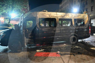 Van Engulfs In Flames On Manhattan Avenue And West 115 Street