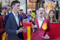Campaigners Stage Oil Spill Outside Shell London HQ