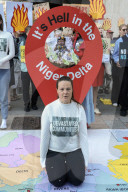 Campaigners Stage Oil Spill Outside Shell London HQ