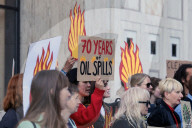 Campaigners Stage Oil Spill Outside Shell London HQ