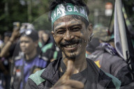 Online Transportation Demonstration In Indonesia