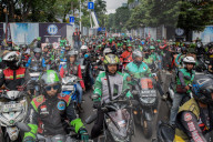 Ride-Hailing Drivers Protest In Jakarta