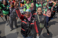 Ride-Hailing Drivers Protest In Jakarta
