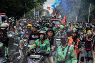Ride-Hailing Drivers Protest In Jakarta