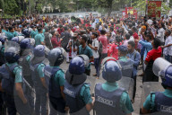 Garment Workers Sit-down Strike Demanding Their Due Wages In Dhaka