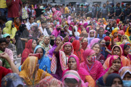 Garment Workers Sit-down Strike Demanding Their Due Wages In Dhaka
