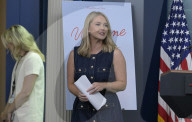 DC: WH Press Sec. Leavitt hold a Sons and Daughters Work Day press briefing
