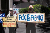 Demonstrators Protest Outside Of Fox News Headquarters