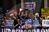 Demonstrators Protest Outside Of Fox News Headquarters