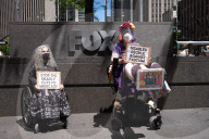 Demonstrators Protest Outside Of Fox News Headquarters