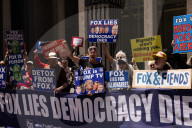 Demonstrators Protest Outside Of Fox News Headquarters