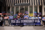 Demonstrators Protest Outside Of Fox News Headquarters