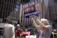 Demonstrators Protest Outside Of Fox News Headquarters
