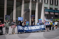 Demonstrators Protest Outside Of Fox News Headquarters
