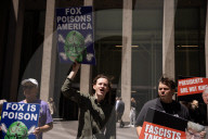 Demonstrators Protest Outside Of Fox News Headquarters