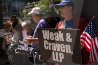 Demonstrators Protest Law Firms That Cut Deals With Trump